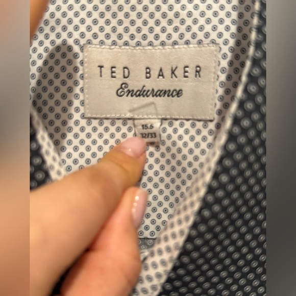 Ted Baker endurance Men's Blue Patterned Shirt size 15.5 old money H - Picture 3 of 6